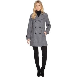 Anne Klein Double Breasted Long Peacoat
